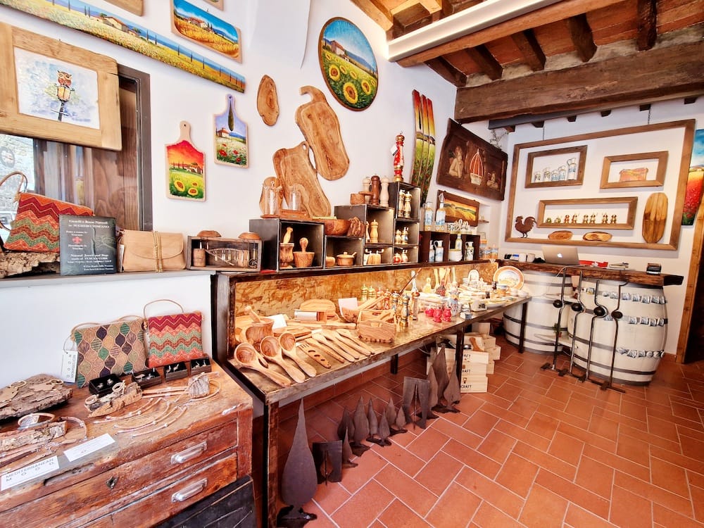 Authentic artisan shop interior in Chianti Tuscany